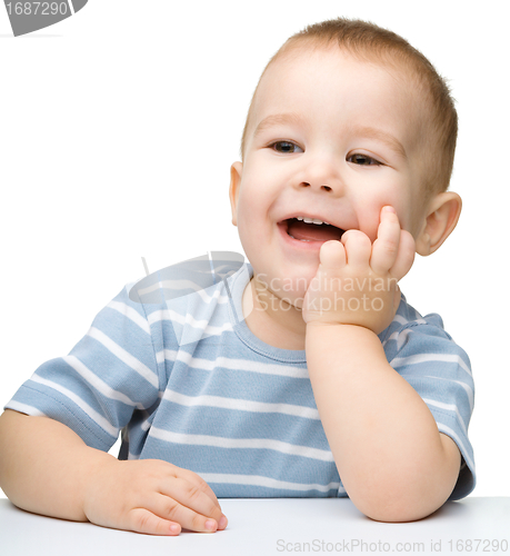Image of Portrait of a cute cheerful little boy