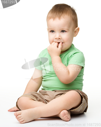 Image of Portrait of a cute cheerful little boy
