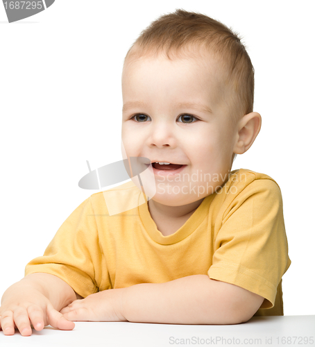 Image of Portrait of a cute cheerful little boy