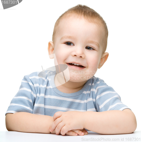 Image of Portrait of a cute cheerful little boy