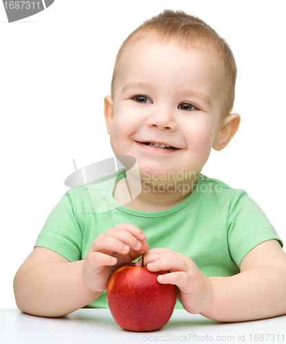 Image of Portrait of a cute cheerful little boy