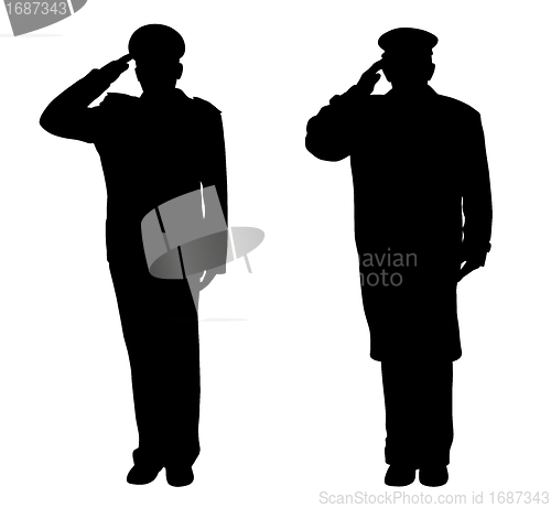 Image of Saluting