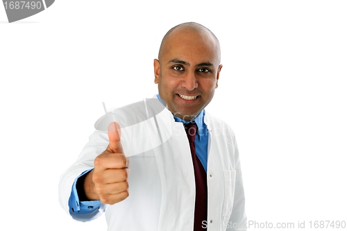 Image of Doctor pigmented with thumb up