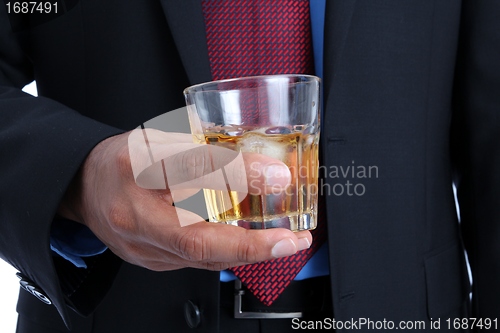 Image of Businessman with a drink in his hand