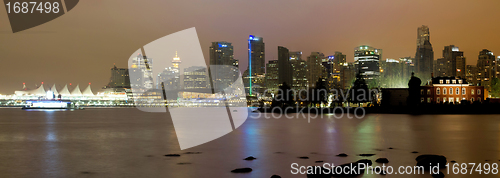 Image of Vancouver BC City Skyline at Night