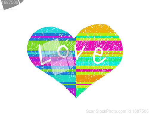 Image of Bright striped love symbol