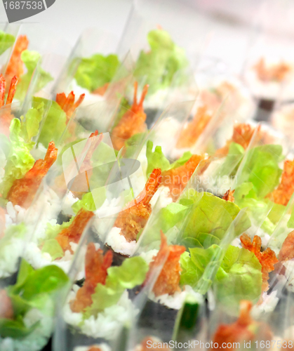 Image of Individual sushi on display