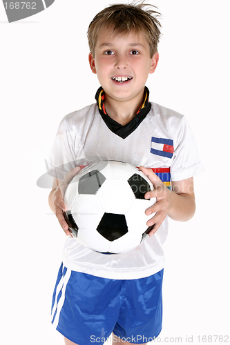 Image of Happy boy with a soccer ball