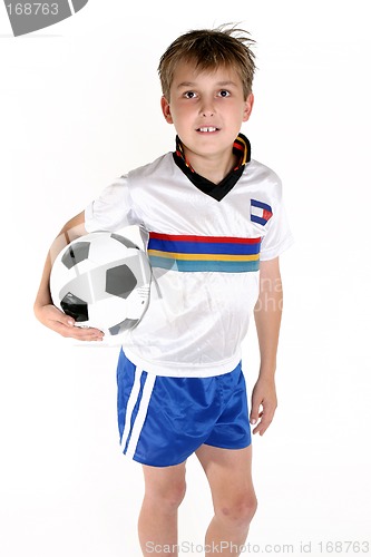 Image of Boy holding a soccer ball