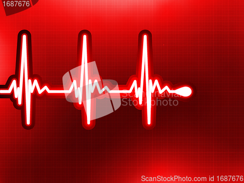 Image of Heart cardiogram on it deep red. EPS 8
