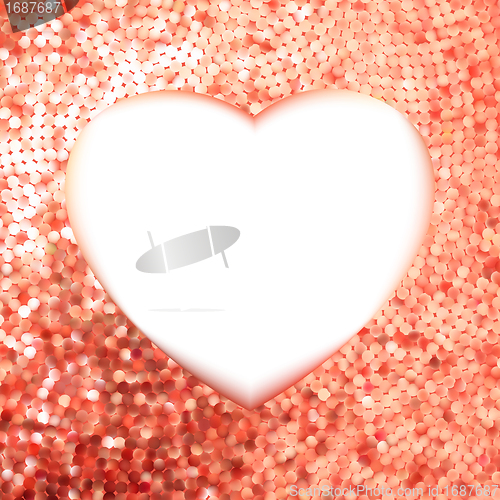 Image of Pink Gold frame in the shape of heart. EPS 8