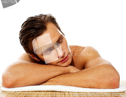 Image of Handsome man of a sleeping