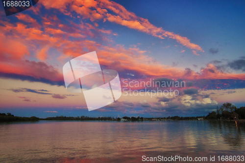 Image of sunset over the river