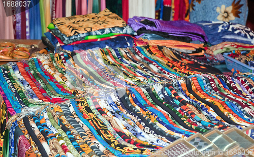 Image of scarves and fabric for sale