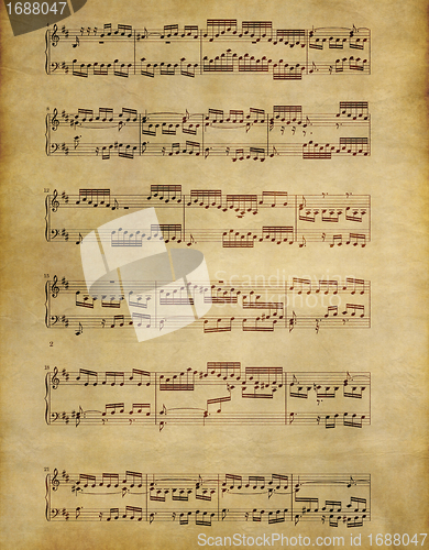 Image of old music on parchment