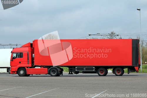 Image of plain red truck