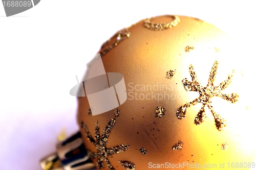 Image of golden bright christmas sphere
