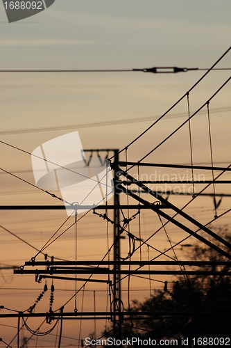 Image of evening sundown with cable shadows