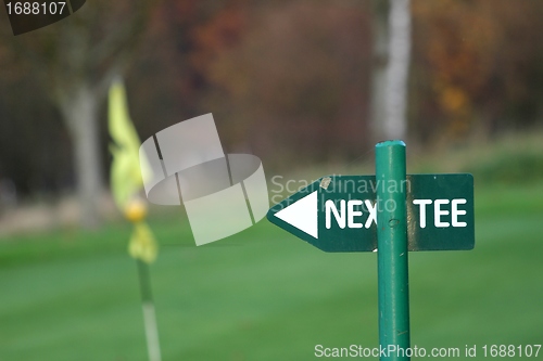 Image of golf next tee sign