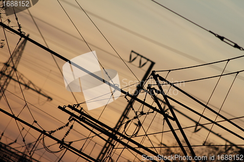 Image of evening sundown with cable shadows