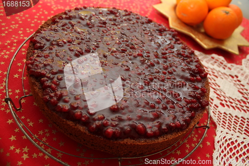 Image of self baked berries cake