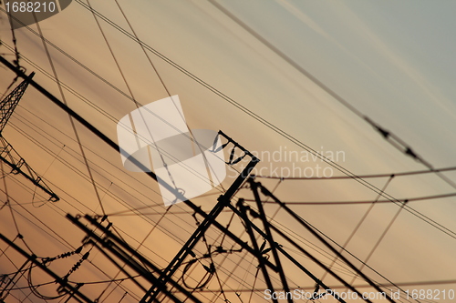 Image of evening sundown with cable shadows