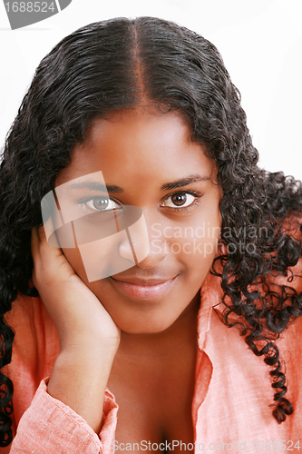 Image of African american teenage girl close up