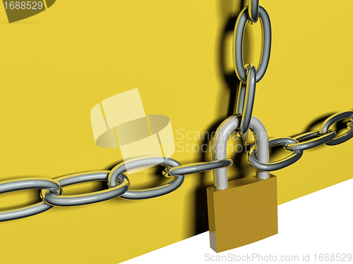 Image of Chain and lock, 3D 