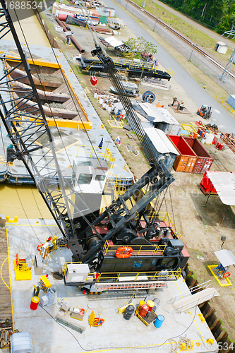 Image of Industrial ship that digs sand in the Panama Canal