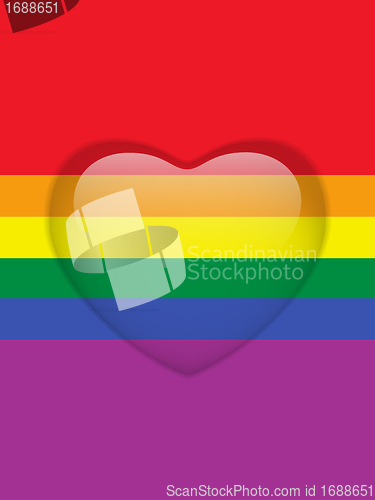 Image of Heart Glass Buttons Gay Flag