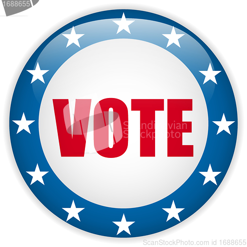 Image of United States Election Vote Button.