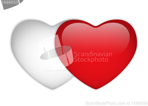 Image of Glass Red and White Heart