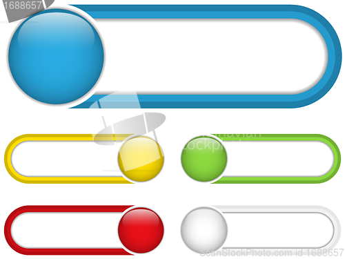 Image of Glossy web buttons with colored bars.
