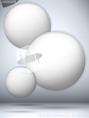 Image of Futuristic Flying Bubbles Circle Background