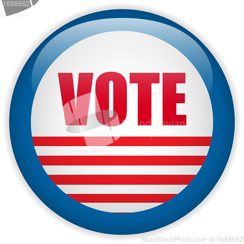 Image of United States Election Vote Button.