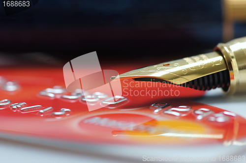 Image of Fountain pen and credit card