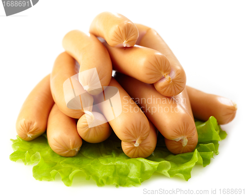 Image of fresh boiled sausages