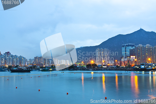 Image of Hong Kong downtown at rain