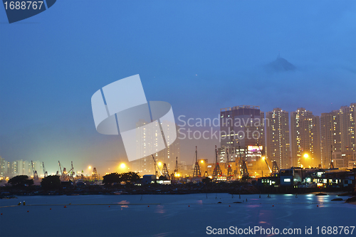 Image of Hong Kong downtown at mist