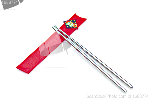 Image of Korean chopsticks on white background