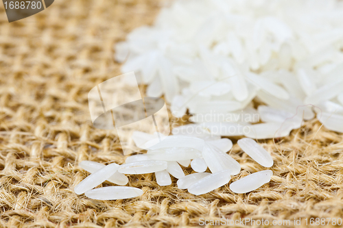 Image of Rice on sackcloth 