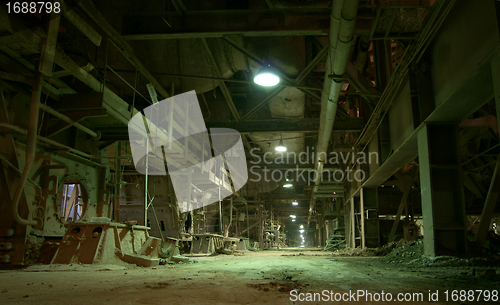 Image of old creepy dark decaying dirty factory