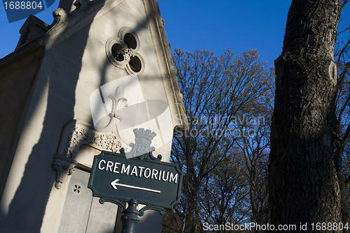 Image of Crematory sign with chapel