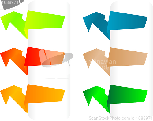 Image of Vector set of origami paper banners