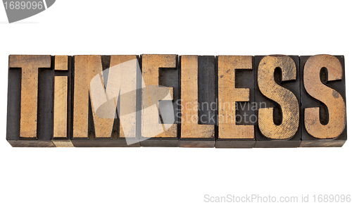 Image of timeless in letterpress wood type