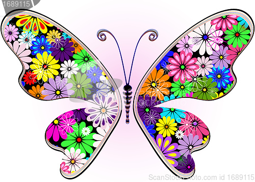 Image of Vivid fantasy floral butterfly