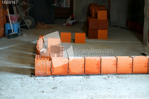 Image of Row of hollow brick