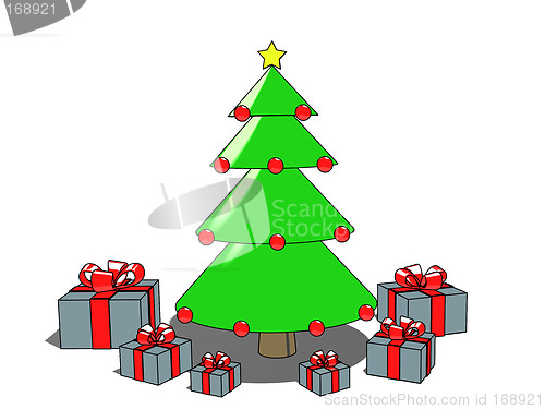 Image of Christmas tree & presents