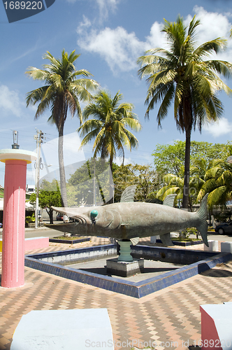 Image of barracuda fish monument statue San Andres Island Colombia South 