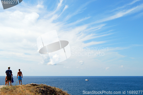 Image of Black sea and Cloud in the Sky in Sudak City